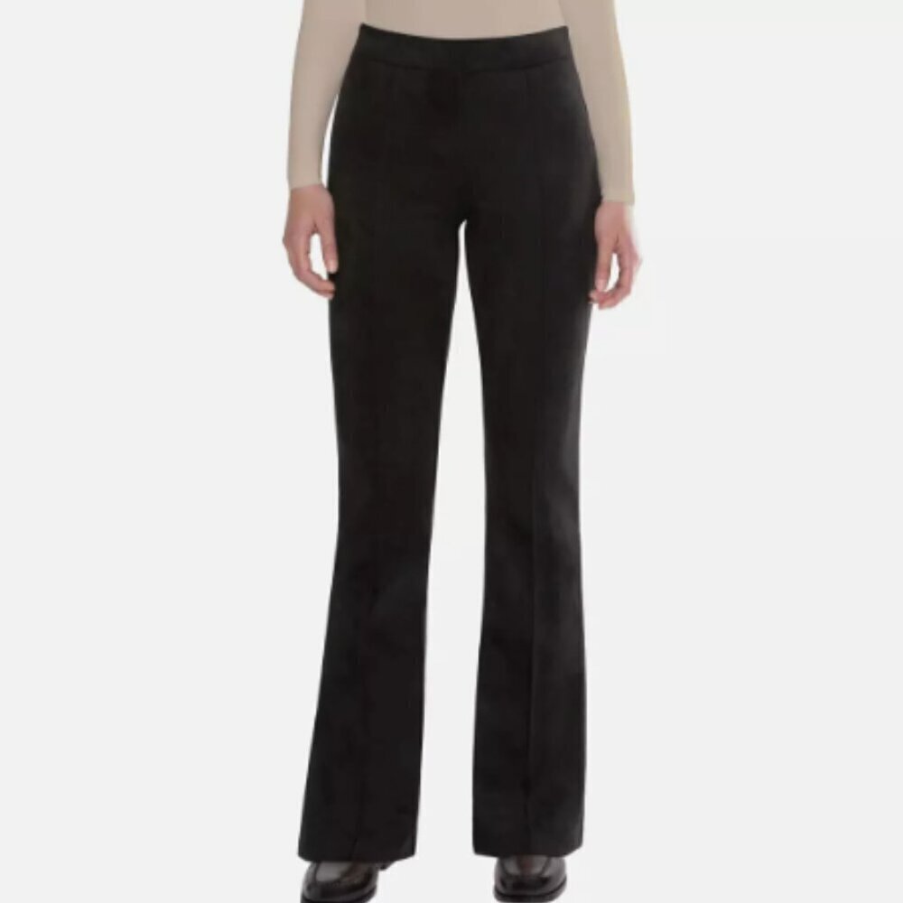 NEW Matty M Womens S Black Flared Pants Soft Faux Suede Dress Pants